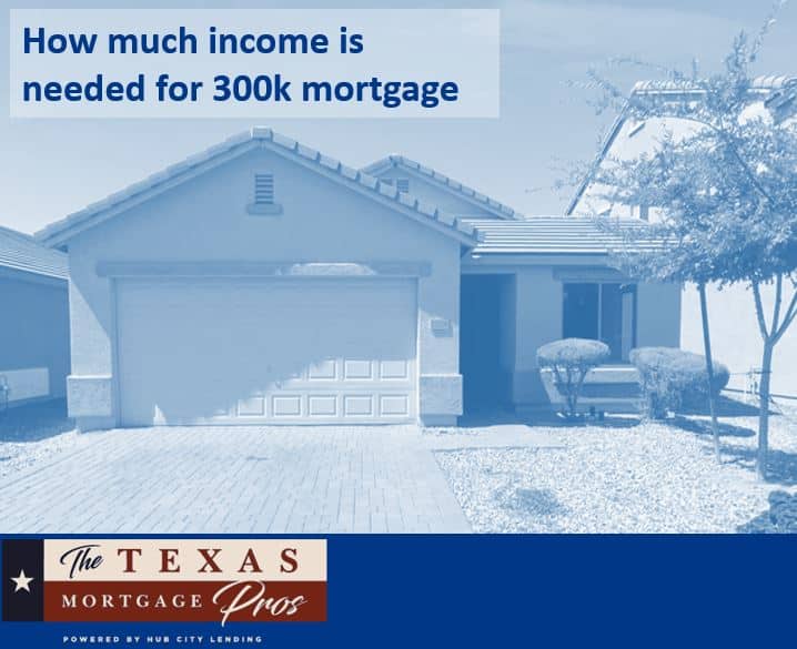 How much income is needed for 300k mortgage