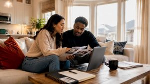 Couple reviewing home buying options