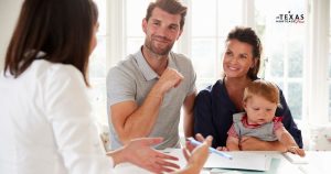 Family reviewing new Texas mortgage laws with an expert mortgage broker