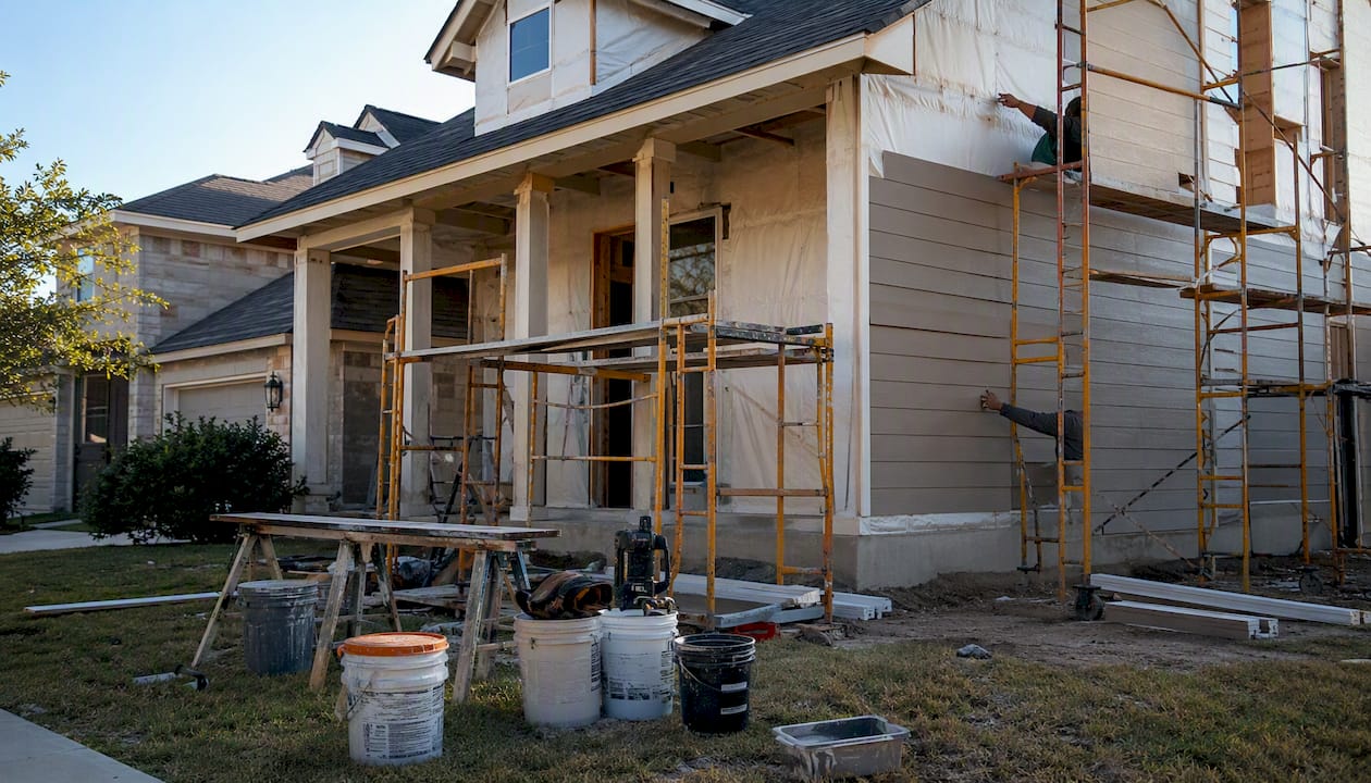 Partial view of fix-and-flip home renovation site