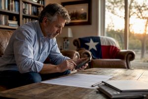 Investor calculating rental loan finances