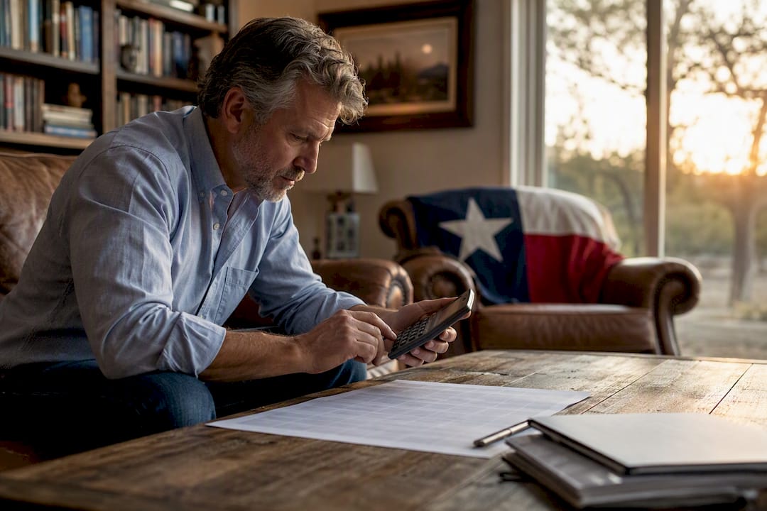 Investor calculating rental loan finances